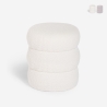 Pouf poggiapiedi in teddy bouclé design moderno a cilindro Okami Promozione