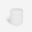 Pouf poggiapiedi in teddy bouclé design moderno a cilindro Okami Modello