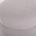 Pouf poggiapiedi basso per soggiorno in tessuto  teddy bouclé Raion Catalogo