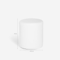 Pouf poggiapiedi di design a cilindro in similpelle bianco grigio Hebi Modello