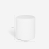 Pouf poggiapiedi di design a cilindro in similpelle bianco grigio Hebi Modello