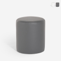 Pouf poggiapiedi di design a cilindro in similpelle bianco grigio Hebi Offerta