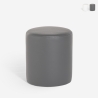 Pouf poggiapiedi di design a cilindro in similpelle bianco grigio Hebi Offerta