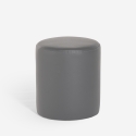 Pouf poggiapiedi di design a cilindro in similpelle bianco grigio Hebi Scelta