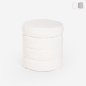 Pouf bouclé contenitore di design a cilindro per soggiorno  Mugi Promozione