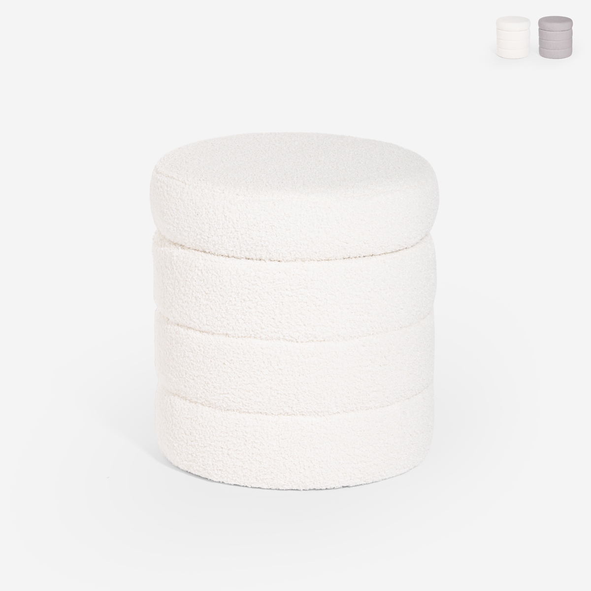 Sitzhocker Bouclé Stauraum Zylinder Design Wohnzimmer Mugi Aktion Sitzhocker Bouclé Stauraum Zylinder Design Wohnzimmer Mugi Aktion