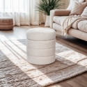 Pouf bouclé contenitore di design a cilindro per soggiorno  Mugi Offerta