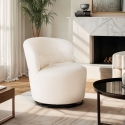 Poltroncina moderna girevole da salotto in tessuto bouclè Yammy Offerta