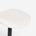 Poltrona con poggiapiedi in bouclé bianco per soggiorno ufficio Shiro Catalogo