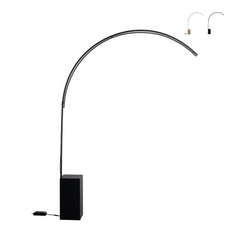 Lampada da terra ad arco in metallo con LED H215cm Biblio Promozione