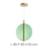 Lampada a sospensione in vetro e metallo Ø45cm Juis L Modello