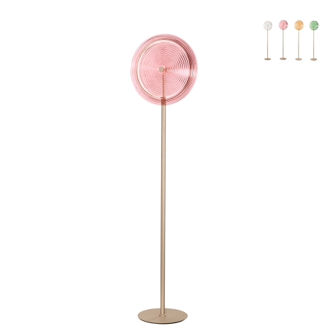 Lampada da terra a LED H170cm in metallo e vetro Jokey PT Promozione