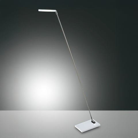 Lampada LED da terra piantana di design in metallo con base bianca Niki Promozione