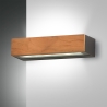 Lampada LED da parete esterno applique in legno teak e vetro Hazel Saldi