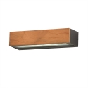 Lampada LED da parete esterno applique in legno teak e vetro Hazel Sconti