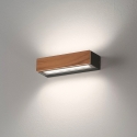 Lampada LED da parete esterno applique in legno teak e vetro Hazel Vendita