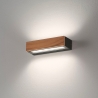 Lampada LED da parete esterno applique in legno teak e vetro Hazel Vendita