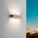 Lampada LED da parete esterno applique in legno teak e vetro Hazel Catalogo