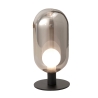 Lampada da tavolo LED in vetro fumé e metallo nero stile vintage Gubbio Offerta
