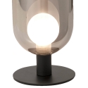 Lampada da tavolo LED in vetro fumé e metallo nero stile vintage Gubbio Saldi