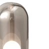 Lampada da tavolo LED in vetro fumé e metallo nero stile vintage Gubbio Sconti