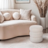 Pouf poggiapiedi in teddy bouclé design moderno a cilindro Okami Offerta