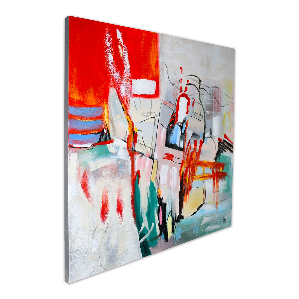 Quadro astratto su tela 100x100cm dipinto moderno multicolore Prynk Promozione Quadro astratto su tela 100x100cm dipinto moderno multicolore Prynk Promozione