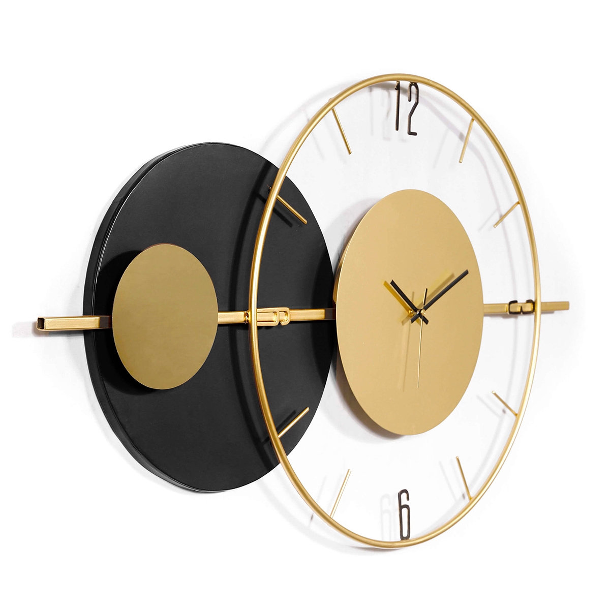 Orologio da parete 81x50cm design moderno metallo dorato Tempo Promozione Orologio da parete 81x50cm design moderno metallo dorato Tempo Promozione