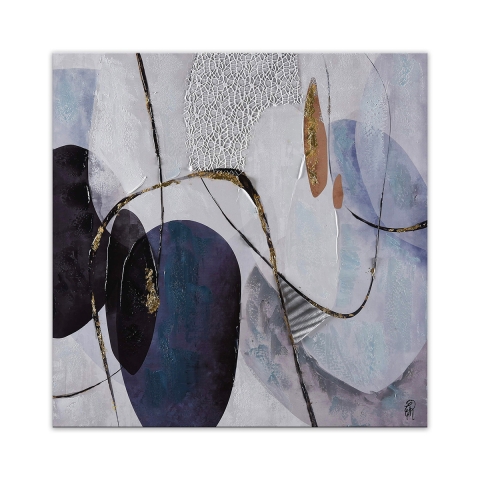Quadro astratto moderno su tela 100x100cm decorazioni in rilievo Zorya Promozione