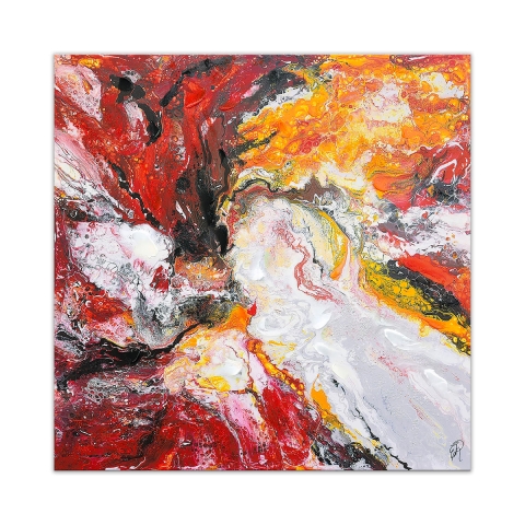 Quadro astratto 100x100cm stampa su tela decorazioni in rilievo Kanea Promozione