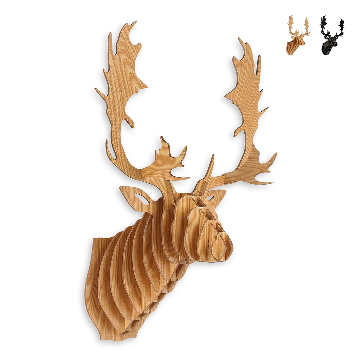 Décoration murale tête de renne puzzle 3D en bois MDF Fira Remises Décoration murale tête de renne puzzle 3D en bois MDF Fira Remises