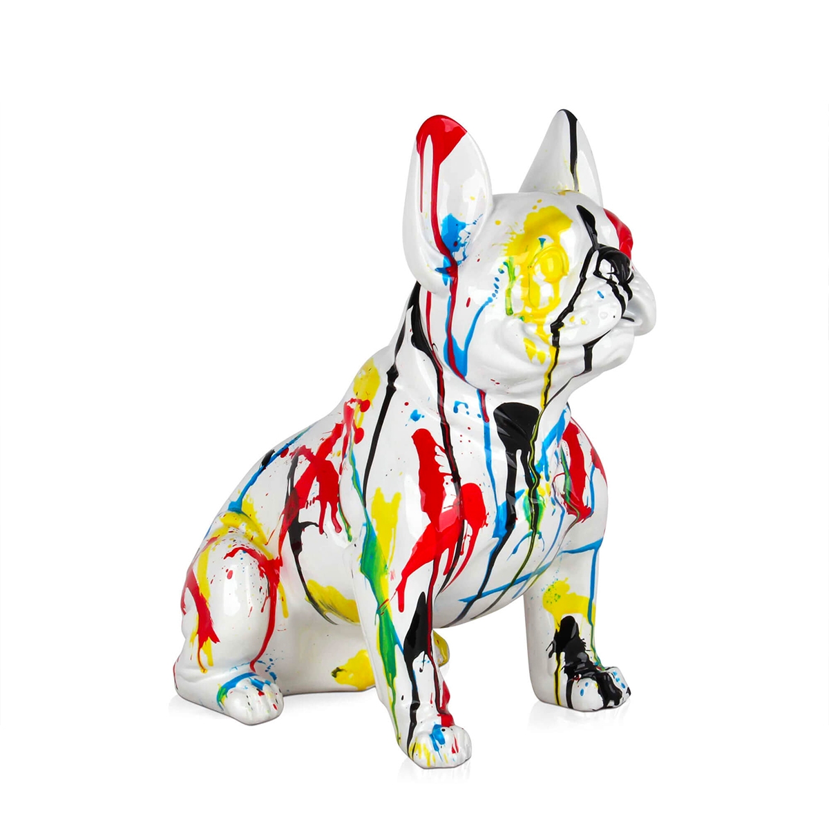 Sculpture pop art bouledogue français statue en résine multicolore Format XL Promotion Sculpture pop art bouledogue français statue en résine multicolore Format XL Promotion