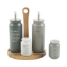 Set condimento stand in legno 5 pezzi con oliera in gres Victionary B Saldi