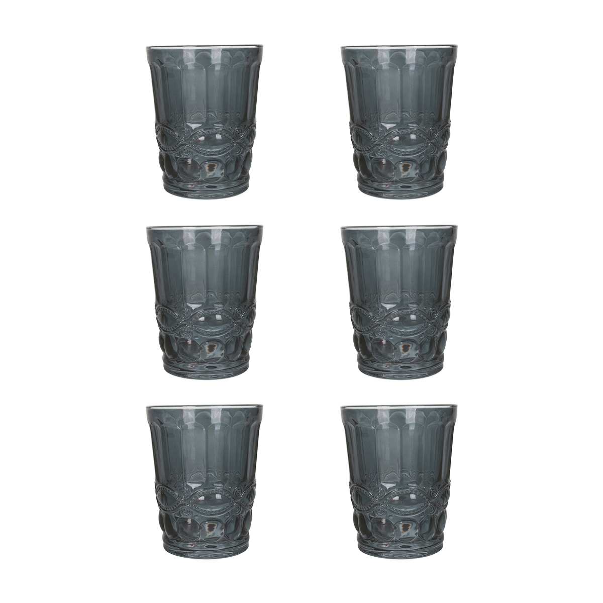 Set di 6 bicchieri acqua 240ml con decoro in rilievo Nobilis Promozione