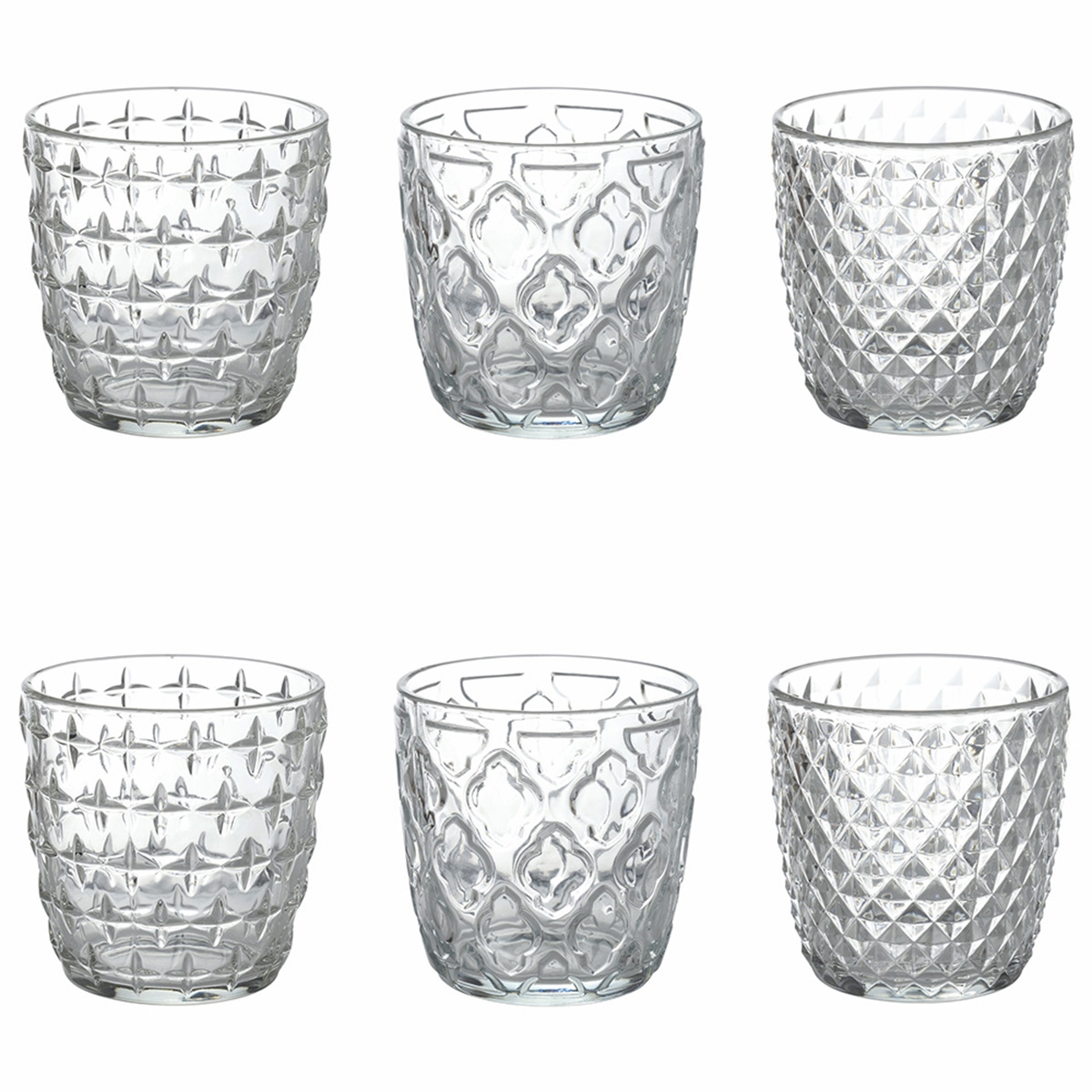 Set di 6 bicchieri acqua trasparenti in vetro 325ml Diversity Promozione Set di 6 bicchieri acqua trasparenti in vetro 325ml Diversity Promozione