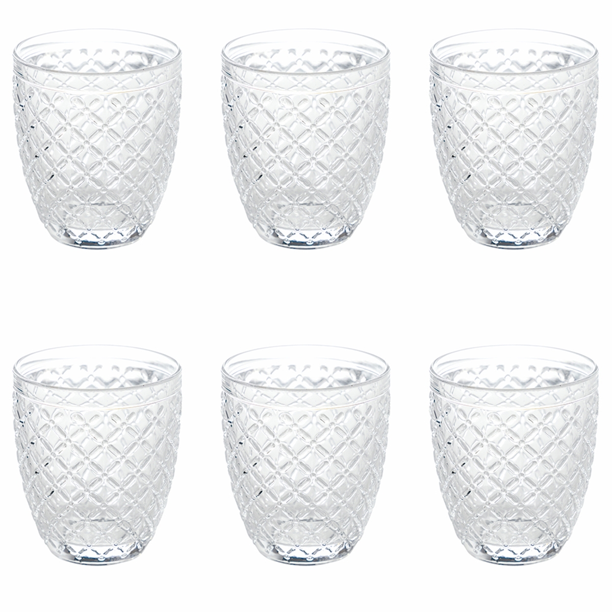 Set di 6 bicchieri acqua 325ml in vetro trasparenti Castle Promozione
