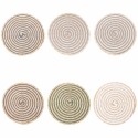 Lot de 6 sets de table ronds en paille tressée Ø38cm Spiral Stone Promotion