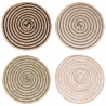 Set aus 4 runden Platzsets aus geflochtener Stroh Ø38cm Spiral Aktion