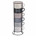 Set di 6 tazzine da caffè in porcellana 90ml con stand Victionary Week Promozione
