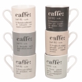 Set aus 6 Porzellan-Espressotassen mit Schriftzügen 90ml Victionary Caffè Aktion