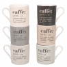 Set aus 6 Porzellan-Espressotassen mit Schriftzügen 90ml Victionary Caffè Aktion
