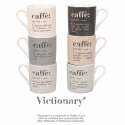 Set aus 6 Porzellan-Espressotassen mit Schriftzügen 90ml Victionary Caffè Verkauf