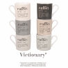 Set aus 6 Porzellan-Espressotassen mit Schriftzügen 90ml Victionary Caffè Verkauf
