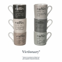 Set aus 6 Porzellan-Espressotassen mit Schriftzügen 90ml Victionary Caffè Angebot