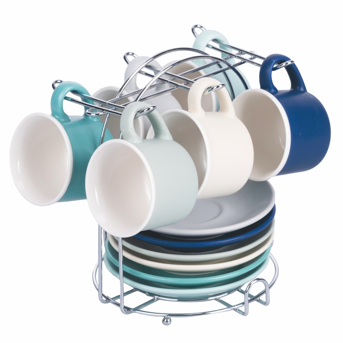 Set de 6 tasses à café en porcelaine 90 ml avec soucoupes Shade of Ocean Promotion Set de 6 tasses à café en porcelaine 90 ml avec soucoupes Shade of Ocean Promotion