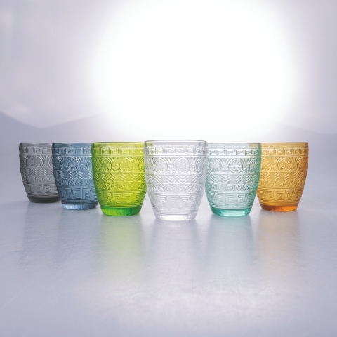 Set de 6 verres à eau en verre coloré 300ml New Mexico A Promotion