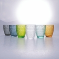 Set mit 6 farbigen Trinkgläsern aus Glas 300ml New Mexico A Aktion