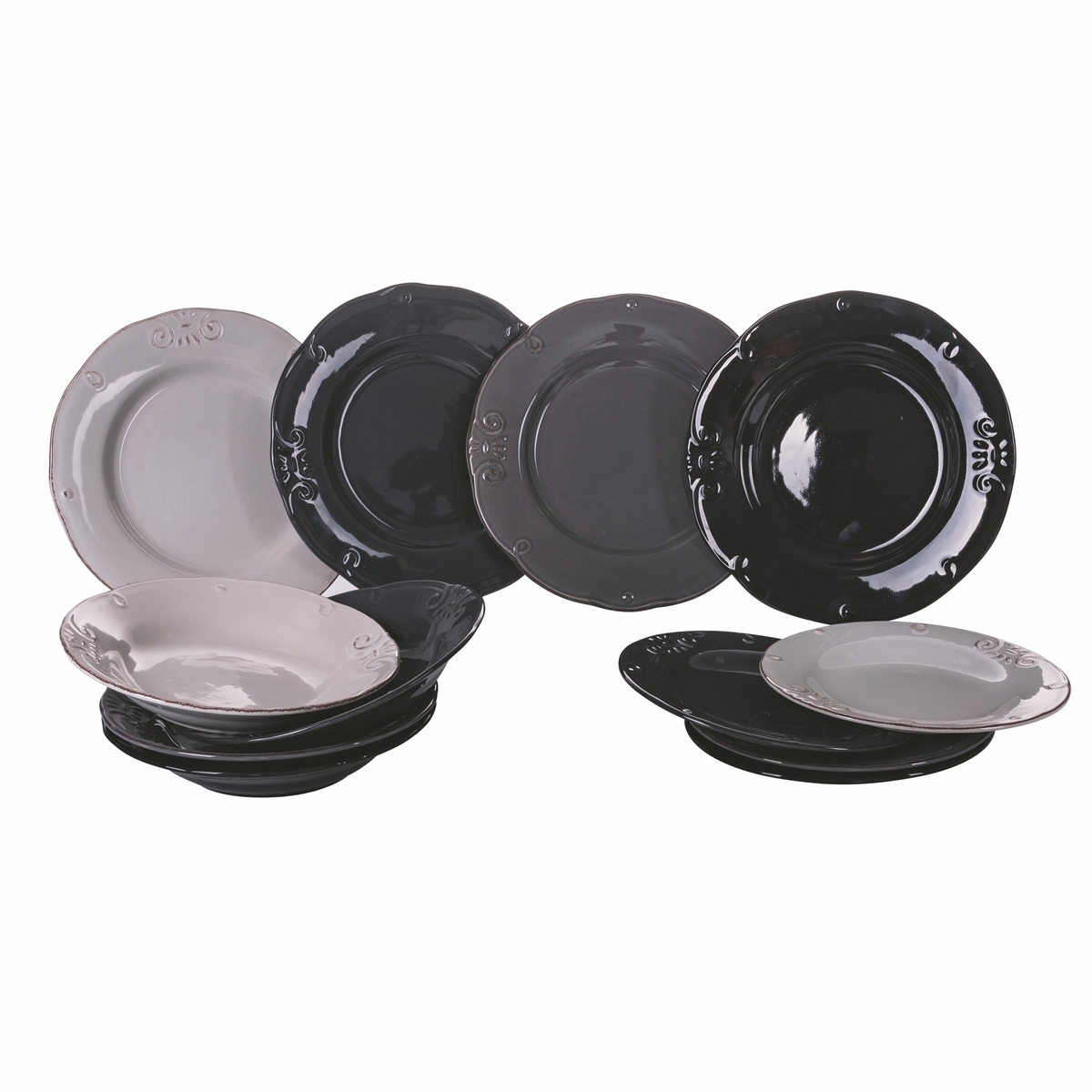 Tafelservice 12-teilig, Steingut, für 4 Personen, Duchessa Stones Aktion Tafelservice 12-teilig, Steingut, für 4 Personen, Duchessa Stones Aktion