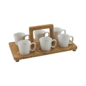 Set di 6 tazzine in porcellana da caffè 90ml con vassoio Essential Offerta