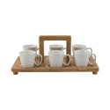 Set di 6 tazzine in porcellana da caffè 90ml con vassoio Essential Sconti